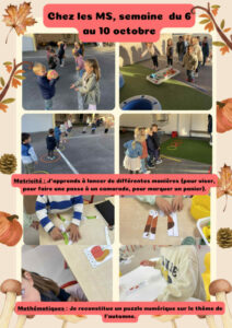 Chez les MS : Semaine du 6 au 10 octobre et du 13 au 17 octobre